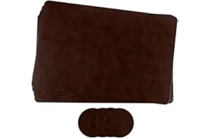 ‎LEDERFABRIK GARNIER Lederfabrik Garnier® Platzsets und Untersetzer 4er Set, abwaschbar, echtes recyceltes Leder, Tischset Platzdeckchen, stabil und rutschfest Lederoptik 45 x 30cm Nachhaltig Made in Germany (Dunkelbraun)