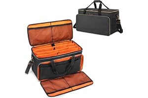 Trunab Borsa da DJ, Borsa Organizzatore Cavi Grande Capacità, DJ Borsa con Separatori Staccabili e Compartimenti per Laptop 15,6'', Borsa Trasporto DJ Accessori, Strumenti Musicali