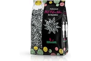 ‎DERMAWAX Dermawax Black Wachs Heisswachs Waxing Perlen Wachsperlen zur Ganzkörper Haarentfernung für Männer und Frauen Brazilian Waxing Gesicht Rücken Arme Beine Bikini Zone Ohren Nasen Enthaarung (1 kg)