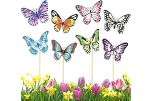 CHARYSIM 5d Diamond Painting Schmetterling Kristall Set FüR Gartendeko 8 PCS Diamant Painting Art Schmetterling Gartenstecker Mädchen Basteln Erwachsene Kinder Diamond Painting Geschenke FüR Frauen 8-10 Jahre