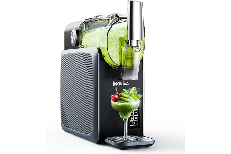 INOVIVA Slushie Machine for Home, 2.0L Frozen Drink Machine – No Ice Needed, 5 Preset Programmes, Self-Cleaning, Makes Slush, Milkshakes, Frozen Cocktails, Frappés & More