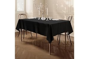 Home Direct Extra Large Rectangular Fabric Tablecloth Table Cover 150x250cm 59"x98" Black