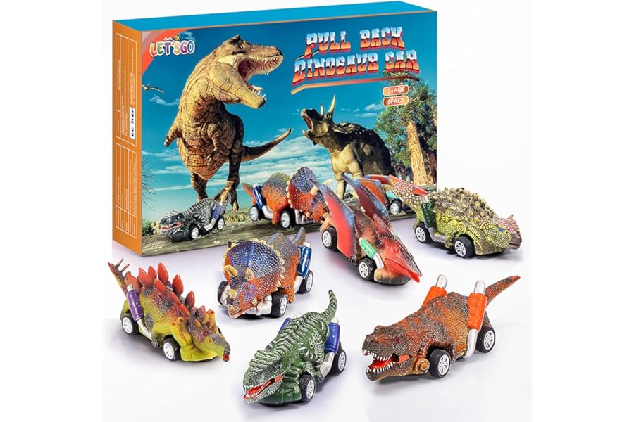 Stfitoh Toys for 2 3 4 5 6 Year Old Boys Girls, Dinosaur Toys for Boy Age 2-6 Year Old Kids Dino Cars Toy Gifts for Boys Age 2 3 4 5 6 Toddler Toy Birthday Easter Gifts for Kids