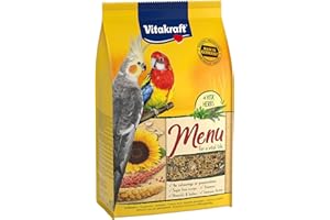 Vitakraft Menü, Vogelfutter für Großsittiche, mit Getreide und Nüssen, Großpackung, ohne Zusatz von Zucker (1x 3kg)
