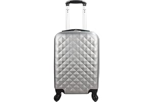 FUREIN Maleta de Viaje Cabina 30L para Equipaje de Mano Ligera y Rígida ABS de 4 Ruedas 50x30x20cm (M807012 Plateado)