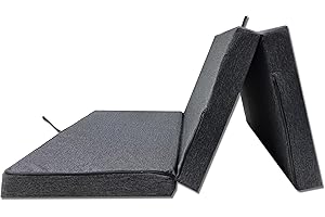 Odolplusz Matelas pliable en mousse avec housse 120 x 200 x 10 cm | Matelas pour camping, matelas de voyage, matelas d'invités, pliable, matelas de sol