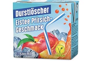 ‎DURSTLÖSCHER Durstlöscher Eistee Pfirsich 24 x 500 ml: Erfrischungsgetränk mit Tee-Extrakt & Pfirsichgeschmack, Pfandfreies Trinkpäckchen, Vegan, Ohne Kohlensäure, Fruchtig, Ideal Für Unterwegs & Zuhause