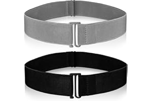 Amaxiu 2 cinture invisibili da donna, cintura elastica regolabile invisibile da donna, cintura elastica invisibile con fibbia piatta per pantaloni, jeans e abiti