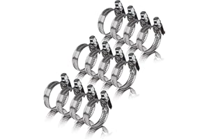 GARSIDURO® Schlauchschellen Edelstahl | 16-27mm [12 Stück] | Profi W4 Schlauchklemme | Schlauchschellen geeignet für die Waschmaschine oder als Gartenschlauch Schellen & Pool Schlauchschellen