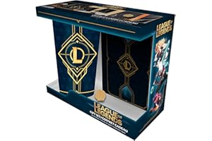 ABYSTYLE LEAGUE OF LEGENDS - Pck XXL glass + Pin + Notebook Hextech logo