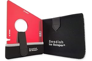 CHICHL Swedish Ice Scraper - 6mm Dark Red with Neoprene Holder and Sleeve for Car Windshield