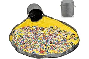 Borsa per Giocattoli, JOLY FANG Sacco Portagiochi Tappeto Cestino portaoggetti per giocattol Tappetosacca Porta Giochi Bambini Coulisse Borsa Grande per Bambini Organizer (Grigio)
