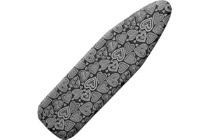Pottwal Copriasse da Stiro Premium per Una Stiratura Facile e Veloce, per Ferri da Stiro a Vapore, Copriasse da stiro Universale, Cuore Nero, 38-45cm x 120-125cm (Taglia XL)