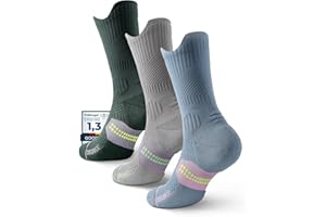Juclise Calcetines de compresión Coolmax Bamboo para correr para mujer, transpirables, antiampollas acolchados