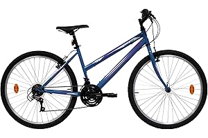 VTT 26'' Femme LULEA/Freerider - Cadre Acier Rigide - 18 Vitesses Via Poignées Tournantes - Freins V-Brake