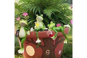 Tbintul 3 Piezas Estatua de Jardín de Rana,Ranas Colgantes, Estatua de Animal de Rana, Decoración de Jardín, Ranas de Escalada de Dibujos Animados, Decoración para Estanque, para Patio, Césped, Casa