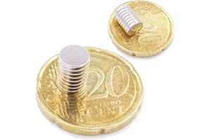 Brudazon | 25 Mini Imanes Discos 6x1mm | N52 Nivel más Fuerte - Los imanes de neodimio Ultra Fuertes | Imán del Poder para la Toma de Modelo, Foto, Pizarra Blanca | Pequeño, Redondo y Extra Fuerte
