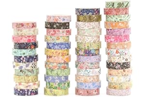 Songdao 50 Rollos Flor Washi Tape Set cinta adhesiva decorativa Washi Glitter Adhesivo de Cinta Decorativa para DIY Crafts Scrapbooking