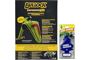 Bullock Defender PRO - uniwersalny zamek do samochodu blokada kierownicy - idealny do ochrony samochodu podczas codziennego użytkowania - łatwy montaż + 1 x magique arbre auto nowy