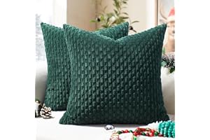 Softalker Kissenbezug 40x40 Weihnachten Grün Cord 2er Set flauschig Kissenhüllen Kissenbezüge Sofa Cushion Cover Sofakissen Dekokissen Deko für Wohnzimmer Sofa Stuhl Schlafzimmer Winter Christmas