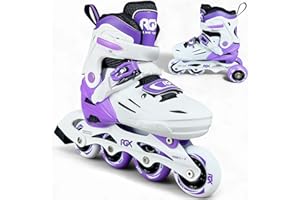 WeLLIFE RGX Pattini in Linea per Bambini e Ragazzi Regolabili 4 Misure | Doppia Configurazione Ruote per Principianti | Guscio Rigido e Fodera in Velluto | Piastra Alluminio | Cuscinetti ABEC-7