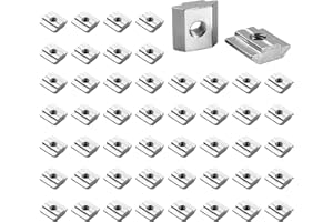 GETLITOOL 50pz Dadi Scorrevoli M6 T-Slot in Acciaio Carbonio EU30 Set 50x Dadi Blocchetti di Scorrimento Filettato M6 per Scanalatura 8mm Serie 30 per Profilo Alluminiale CNC Stampanti 3D