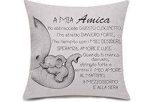 BACMAXOM A MIA AMICA Miglior amico cuscino di copertina per le donne Bestie regalo amicizia per le donne regalo di compleanno regalo di natale (A MIA AMICA)