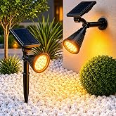 Forlife AMBER18 LED Spot Solar Powered Garden Lighting Lamp, Photocell, Spike Sconce, 18W Waterproof Outdoor Solar Lam
