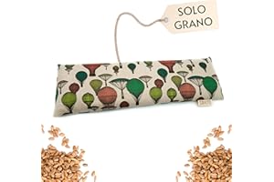 SAKITO Cuscino Termico Cervicale Inodore (42x12 cm) - Cuscino Cervicale Riscaldante - Cervicale Riscaldante - Scalda Collo Cervicali - Scaldino con Semi - Cuscino di Semi di Grano Non Profumato