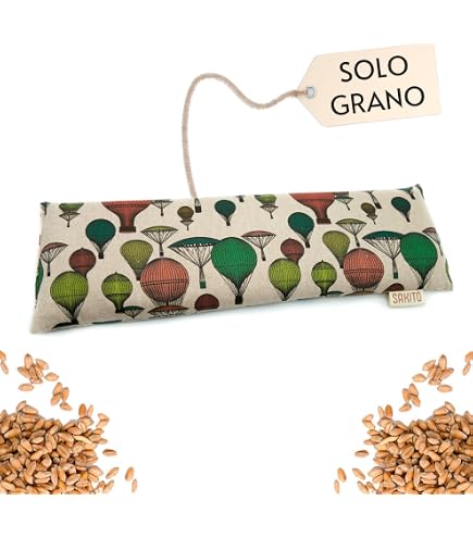 CORNETTO -Verde- Cuscino Termico Riscaldante con Pula di Miglio per il Collo, da Viaggio e Lettura, Sostegno Cervicale, Fascia Scaldacollo, Supporto Riscaldabile Nuca e Spalle