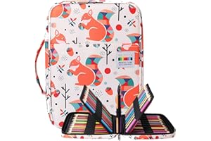 BOMKEE 220 Trous Trousse de Crayon et Grande Capacité Sac à Crayons Multifonction zippée avec poignée Portable Imperméable étui à crayonspour étudiants Enfants Adultes Artiste