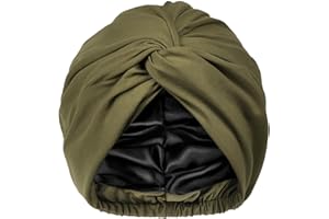 YANIBEST Satin Lined Hair Bonnet for Sleeping, Silk Turban, Hair Wrap Chemo Headwear for Women Natural Curly Hair