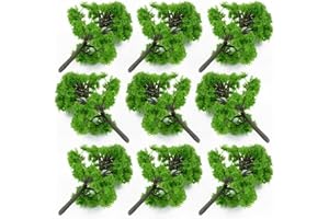 CEIEVER Modelo de árboles, árboles, paisaje de árboles, ferrocarril, árbol, verde oscuro, modelo de tren para la decoración del minijardín