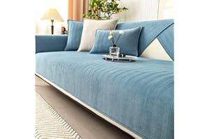 Gluhbirnen Narzuta na sofę, antypoślizgowa narzuta na kanapę, struktura w jodełkę, ochrona przed psem, kotem, niebieska, 70 x 70 cm