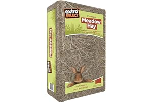 Extra Select Premium Meadow Hay for Small Animals - UK Sourced ideal Rabbit Food, Hay for Guinea Pigs, Hedgehogs, etc - 1kg