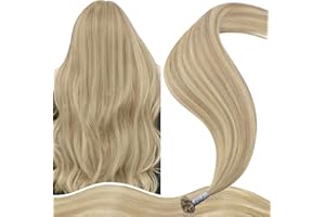 ‎YOUNGSEE YoungSee Extensions Echthaar Bondings Blond 50 cm Bonding Extensions Echthaar 1g Aschblond Highlight Platinblond Keratin U Tip 50g Bondings Echthaar Blond Hot Fusion Nati Tip Extensions #18/613