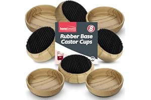 SOL 8pk Rubber Case Castor Cups - Non-Slip Caster Cups to Protect Wooden Floors and Carpets - Floor Protectors for Furniture Legs, Chairs, Tables, Sofas & Heavy Furniture