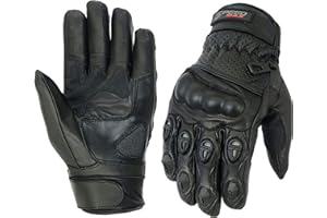 SPEED MAXX LTD MENS PERFORATED CARBON SHELL KNUCKLE VENTED MOTORBIKE MOTORCYCLE LEATHER GLOVES (XL)