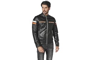 KOROSHI MANIAKS GRAPHIC DESIGN TM Koroshi Chaqueta cazadora de manga larga cuero sintético efecto piel cuello mao color Negro para Hombre, de color NEGRO