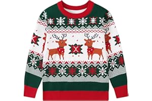 Dancinova Weihnachtspullover Kinder Jungen Weihnachtspulli Weihnachts Pullover Xmas Jumper Kinder Weihnachtspullover 3-6 Jahre
