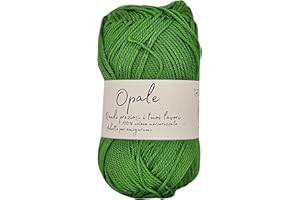 GENERIC Coton Opale mercerisé pour crochet, amigurumi, couvertures, loisirs créatifs, tricot, pelote de 50g 125 mètres crochet 2,5mm (Vert Prairial 2171)
