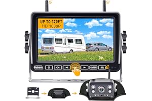 Wireless Reversing Camera HD 1080P 7 Inch Monitor Recording WiFi Signals Waterproof Parking Rear View infrared Cameras for caravan motorhome van truck trailer Night Vision Rohent R9