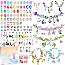 Kit Fabrication De Bijoux Raoclay – 69 Pièces : Perles Cristal, Pendentifs Licorne/sirène, Bracelets Et Colliers Réglables – Cadeau Fille 5-13 Ans
