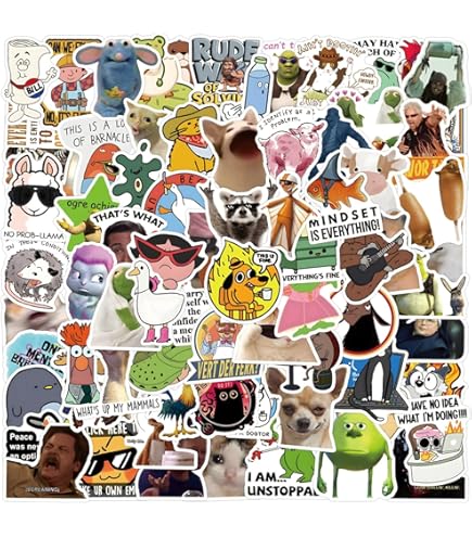 Rouleau De 500 Autocollants Chat Meme - Vinyle Imperméable - Déco Laptop, Bouteille, Cadeau Ado