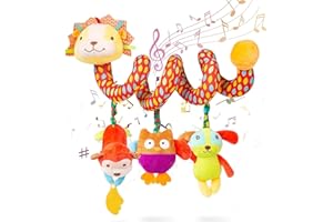 WolinTek Baby Plüsch Tier Spirale Aktivität Spielzeug,Kinderwagen Spielzeug, Spirale Spielzeug Baby, Bett hängen Spielzeug,Baby-Autositz-Spielzeug,Activity Spirale für Kinderwagen Bett Babyschale
