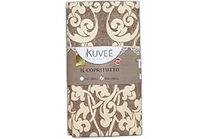 Riad Arredo Telo Arredo Copridivano Copriletto Grandfoulard Fantasia Damascato - Lenzuolo Copritutto Multiuso Salvadivano Elegante (Avorio, 1 Piazza - 175x280 cm)