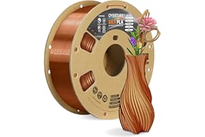 OVERTURE Seta PLA Filamento 1.75mm, 1kg Bobina(2.2lbs), Precisione Dimensionale +/- 0.03 mm, per Stampante 3D (Seta Rame)