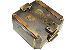 SARA INTERNATIONAL Brújula Antigua de Euphoria, brújula de latón Vintage de 7,6 cm, brújula náutica, brújula de navegación, brújula para Senderismo, brújula de Bronce Profesional