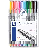 Staedtler ST 334 SB10 Triplus Fineliner Assort Pen (Pack of 10)