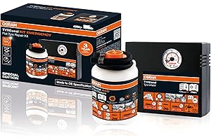 OSRAM TYREseal KIT EMERGENCY, naprawa opon samochodowych na drodze, uszczelniacz do opon 450 ml i kompresor powietrza do naprawy przebicia na miejscu, wykonane zgodnie ze standardem OE